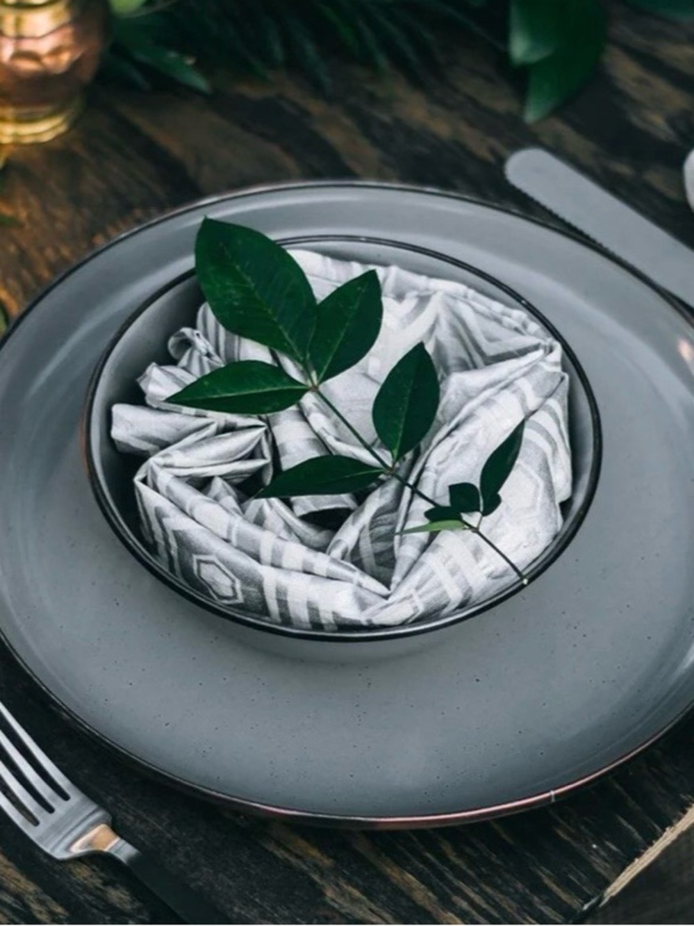 BAREBONES ENAMELWARE Slate Gray Plates & Bowls